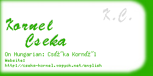 kornel cseka business card